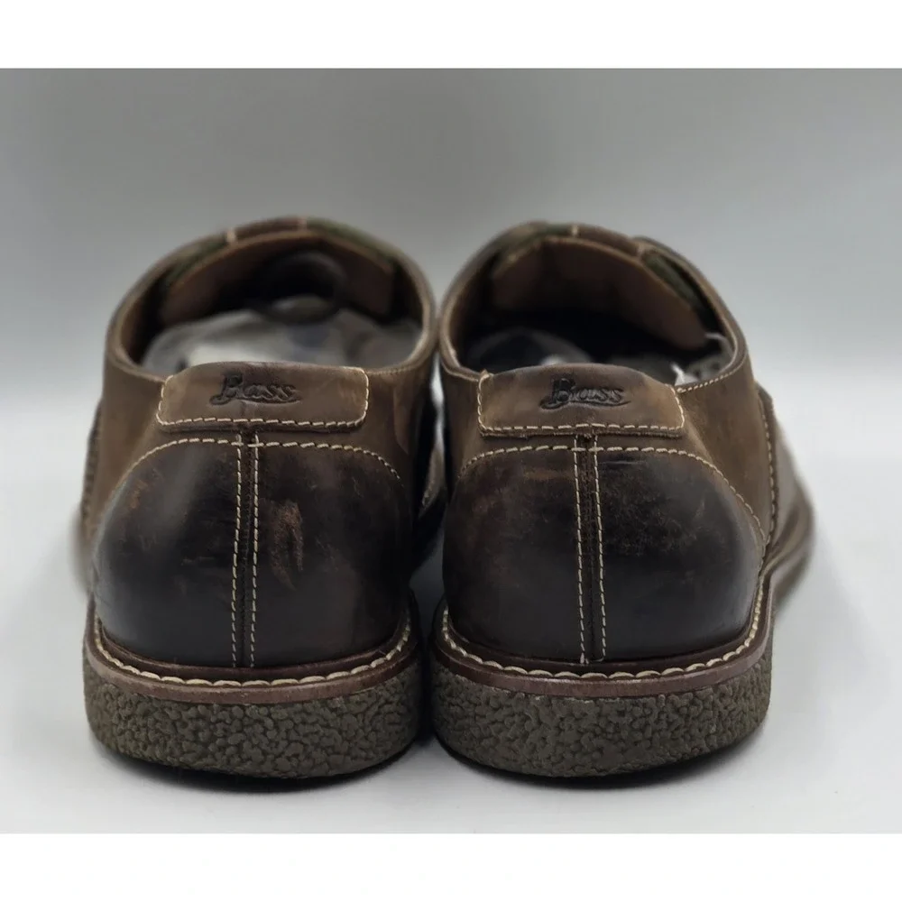 G.H. Bass Brewer Leather Shoes Mens 10.5M Brown Casual Loafers 4181